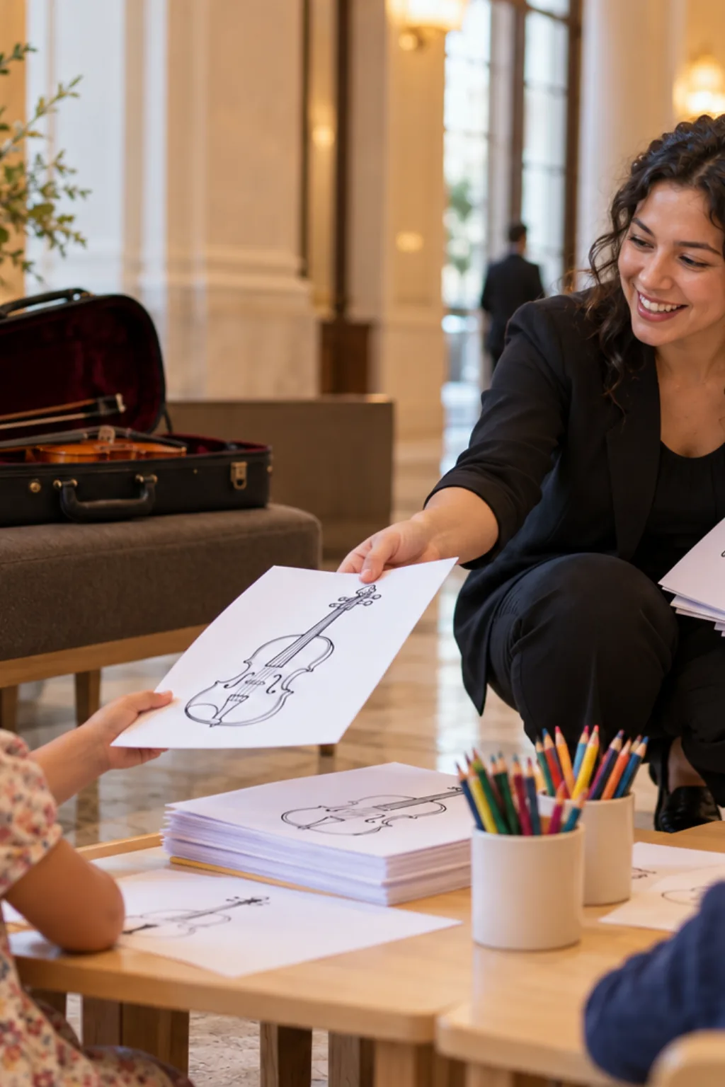 desenhos de instrumentos de orquestra para colorir — exemplo criado na Desenhos pra Colorir
