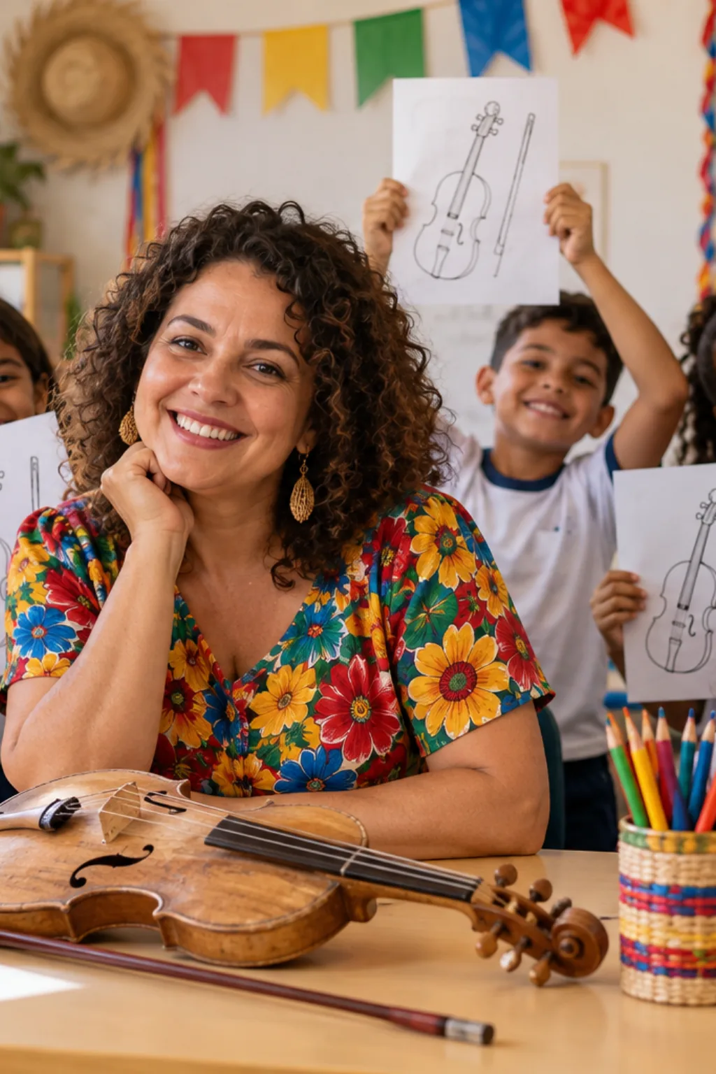 desenhos de rabeca para colorir — exemplo criado na Desenhos pra Colorir