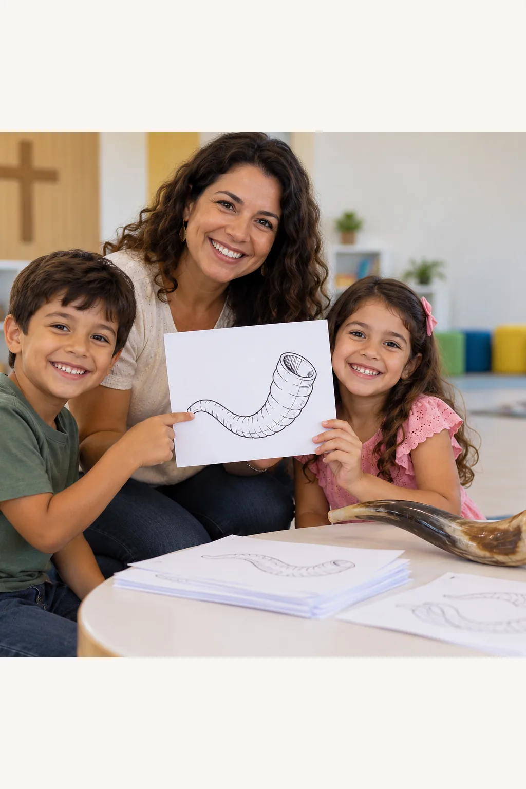 desenhos de shofar para colorir — exemplo criado na Desenhos pra Colorir