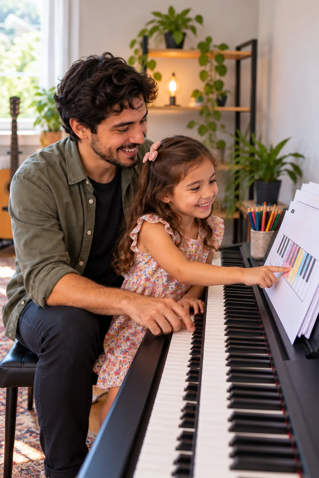 desenhos de teclado musical para colorir — exemplo criado na Desenhos pra Colorir