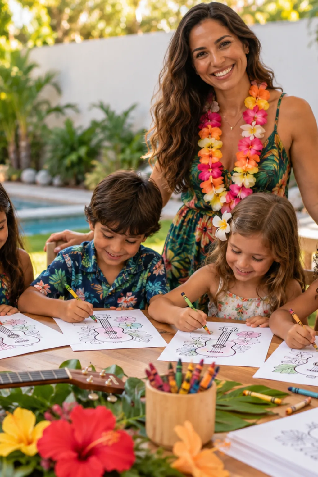 desenhos de ukulele para colorir — exemplo criado na Desenhos pra Colorir