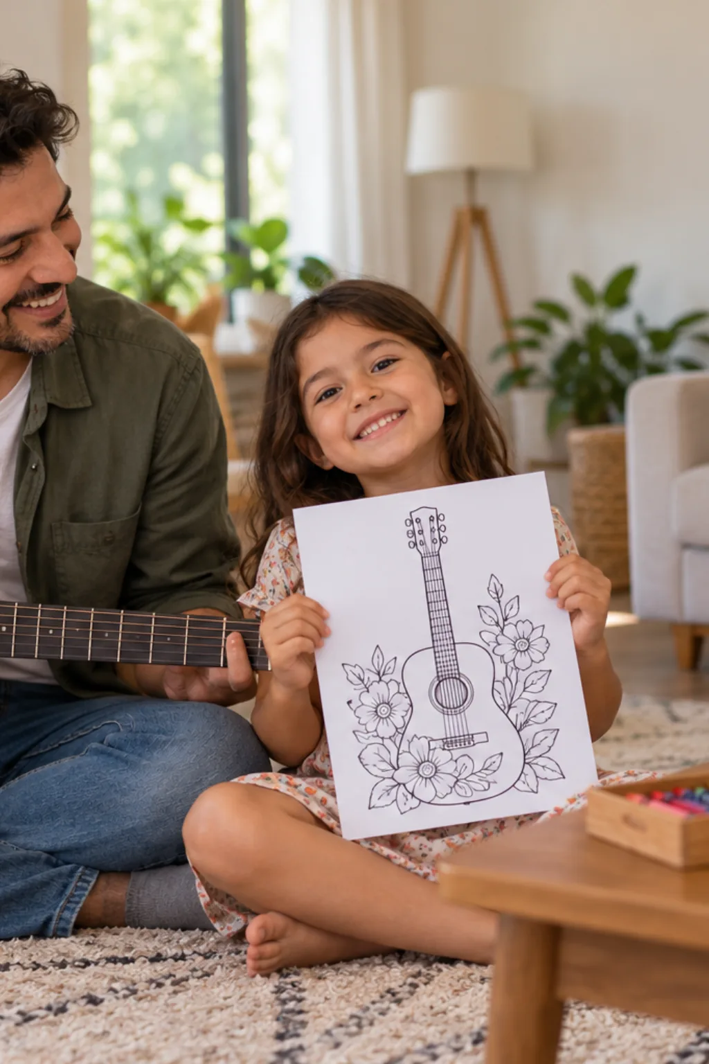 desenhos de violão para colorir — exemplo criado na Desenhos pra Colorir