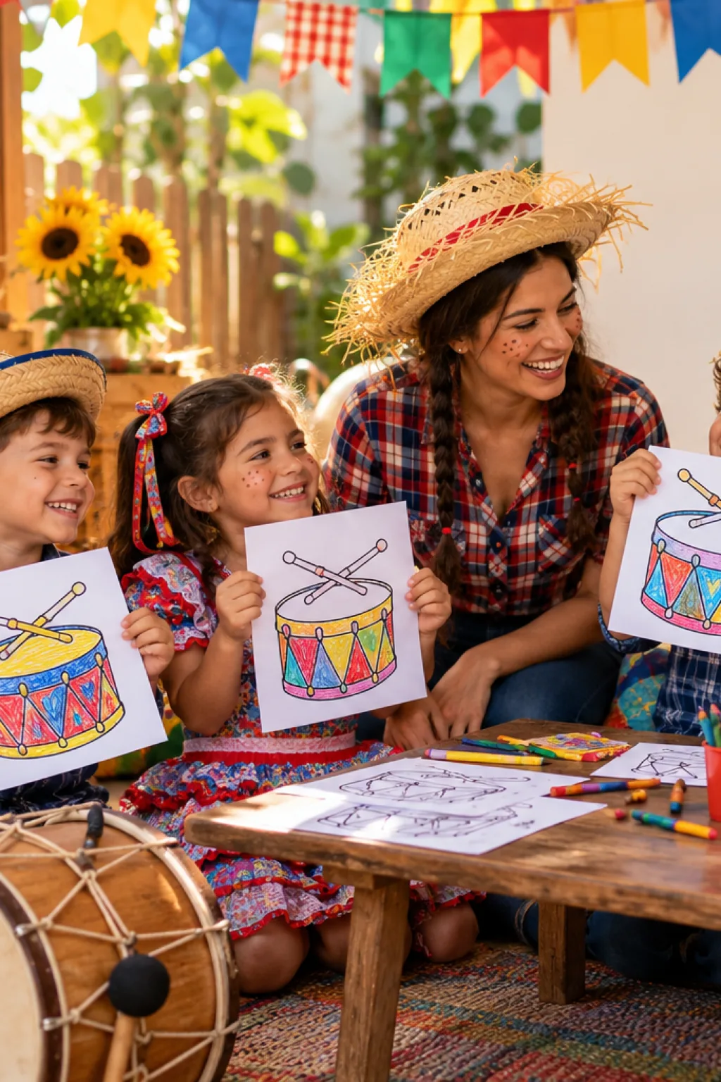 desenhos de zabumba para colorir — exemplo criado na Desenhos pra Colorir