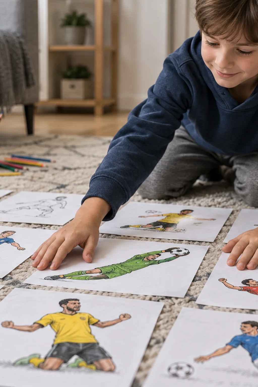 Desenhos de Jogadores de Futebol para Colorir - Depois