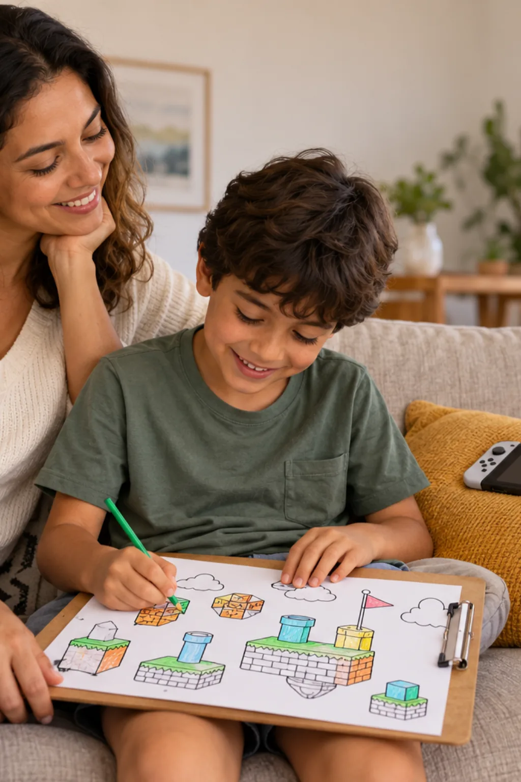 desenhos de Super Mario 3D Land para colorir — exemplo criado na Desenhos pra Colorir