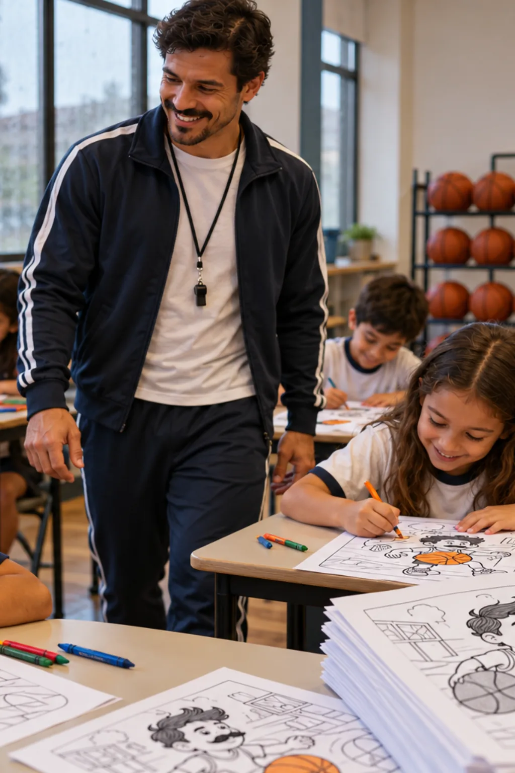 desenhos do Mario jogando basquete para colorir — exemplo criado na Desenhos pra Colorir