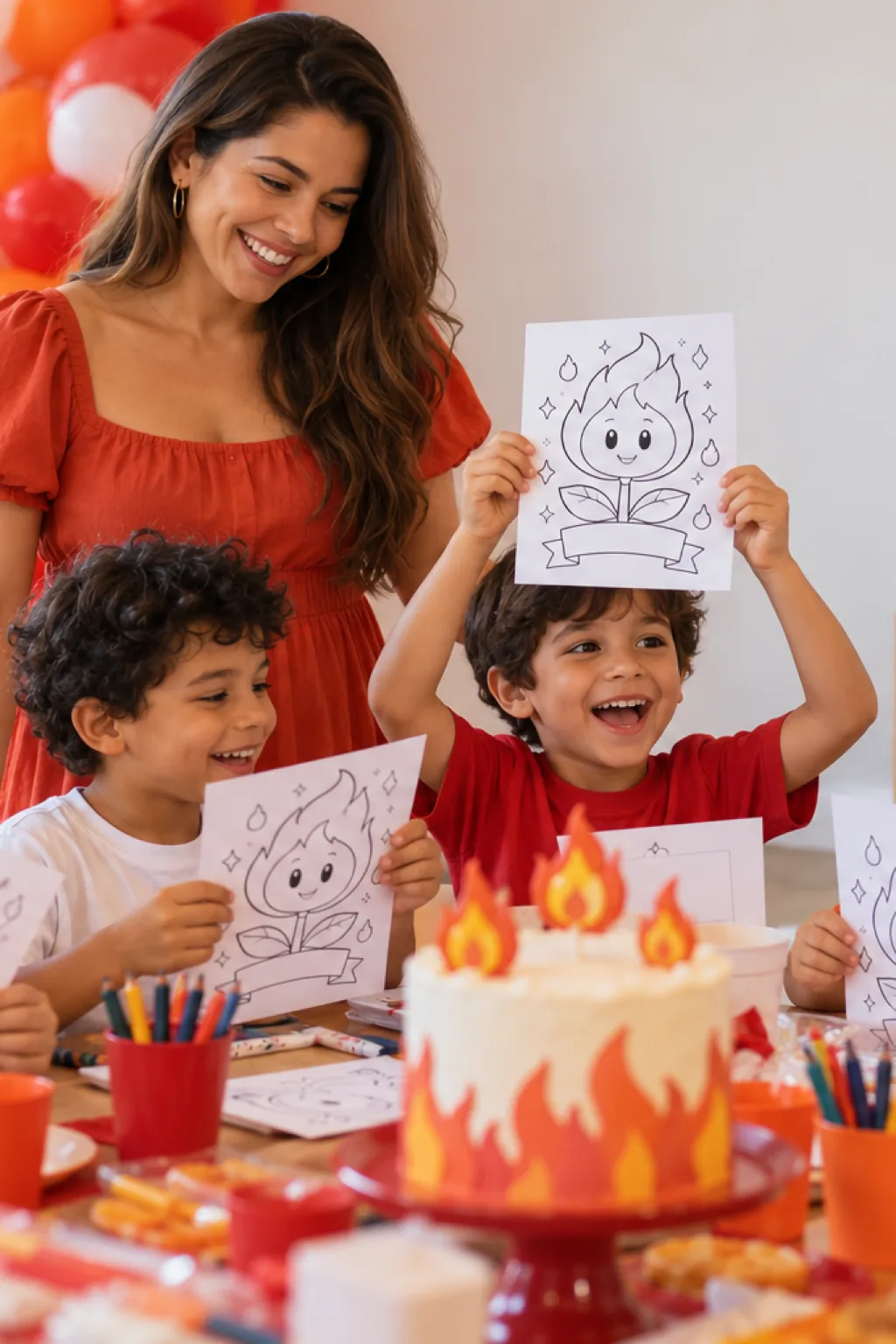 desenhos da flor de fogo de Super Mario para colorir — exemplo criado na Desenhos pra Colorir