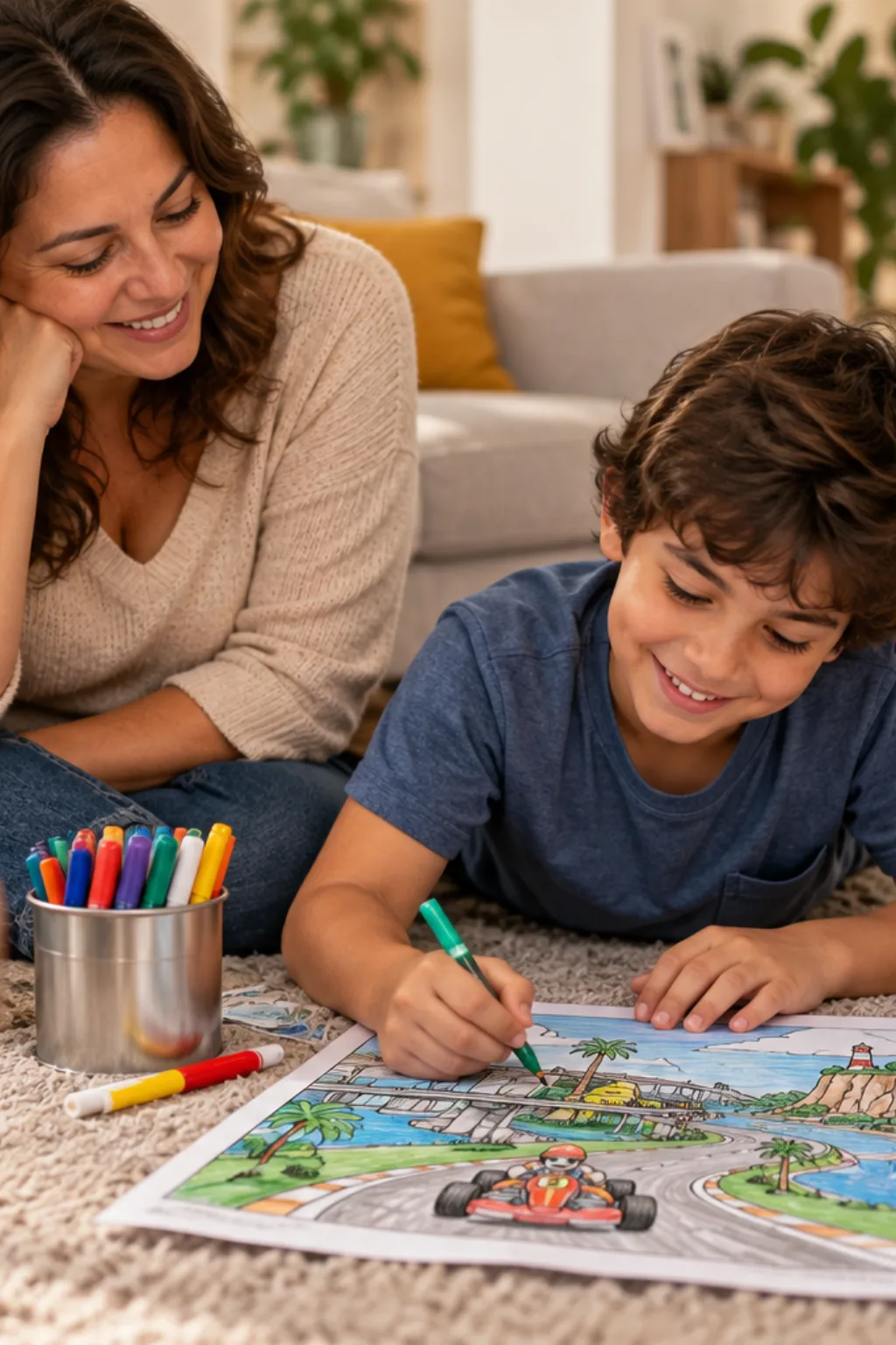 desenhos de Mario Kart World para colorir — exemplo criado na Desenhos pra Colorir