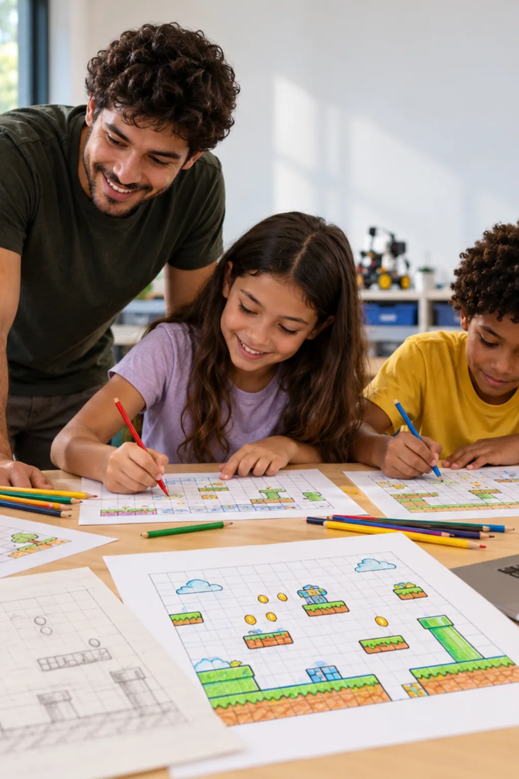 desenhos de Super Mario Maker para colorir — exemplo criado na Desenhos pra Colorir