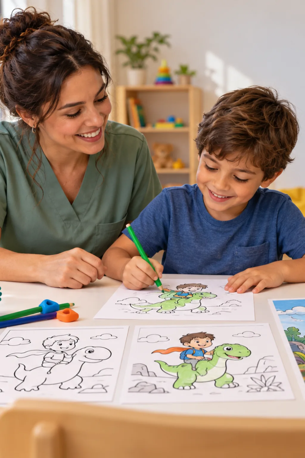 desenhos do Mario e do Yoshi para colorir — exemplo criado na Desenhos pra Colorir