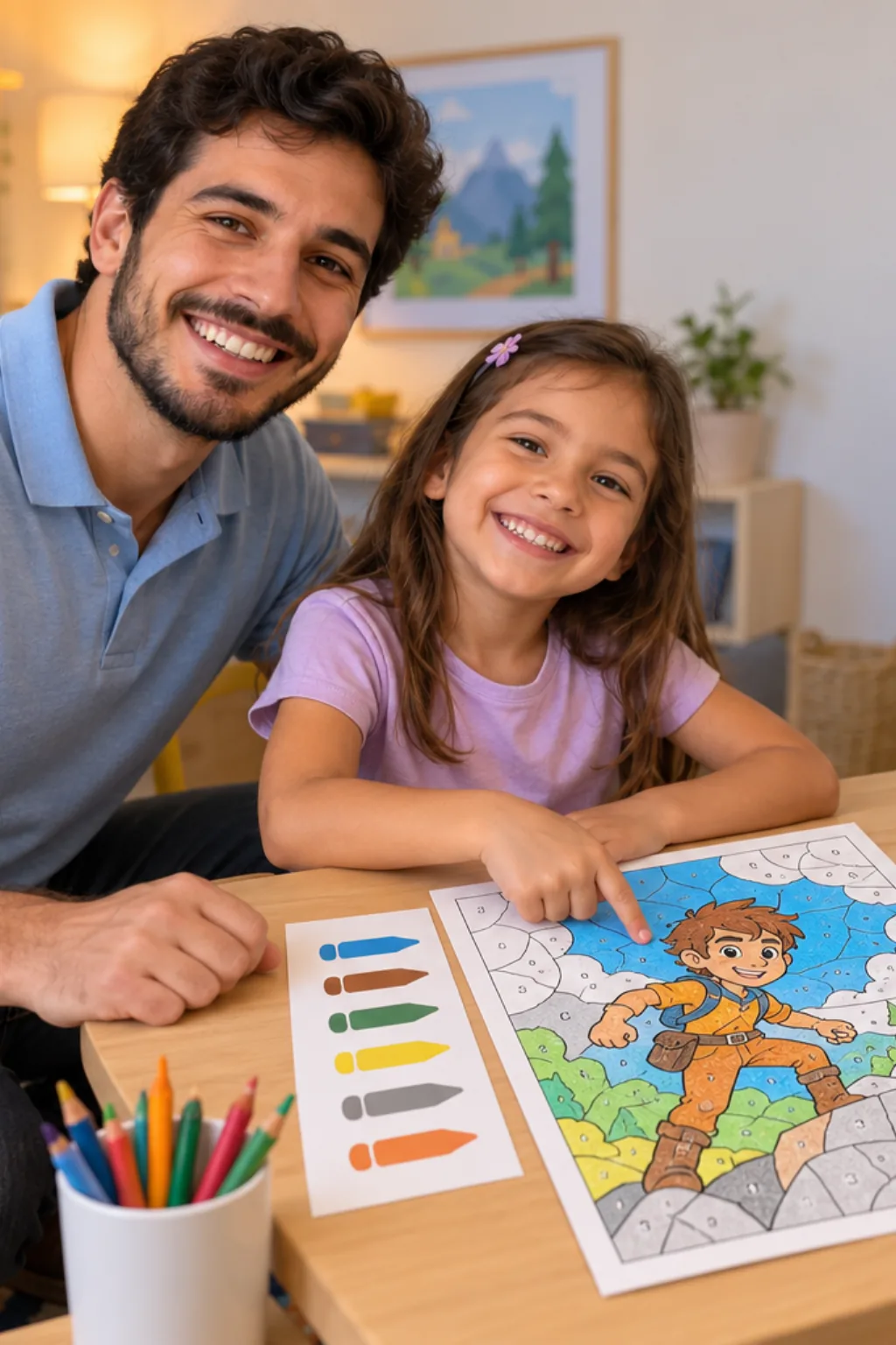 desenhos do Mario para colorir por números — exemplo criado na Desenhos pra Colorir