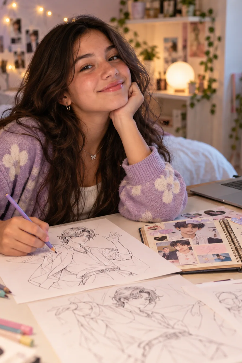 desenhos do Hyunjin para colorir — exemplo criado na Desenhos pra Colorir