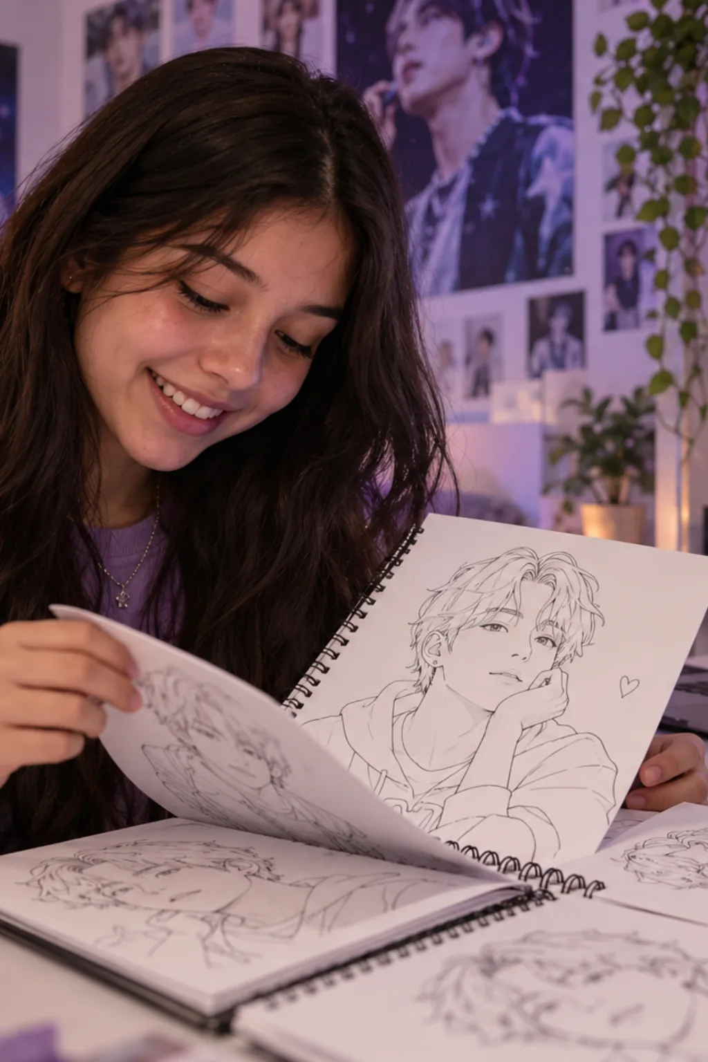 desenhos do Jungkook do BTS para colorir — exemplo criado na Desenhos pra Colorir