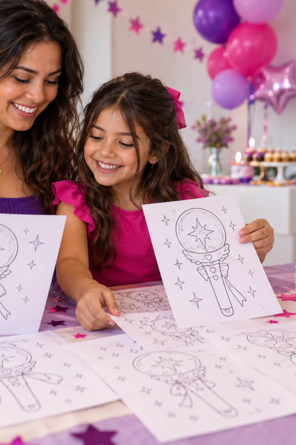 desenhos do lightstick da HUNTRIX para colorir — exemplo criado na Desenhos pra Colorir