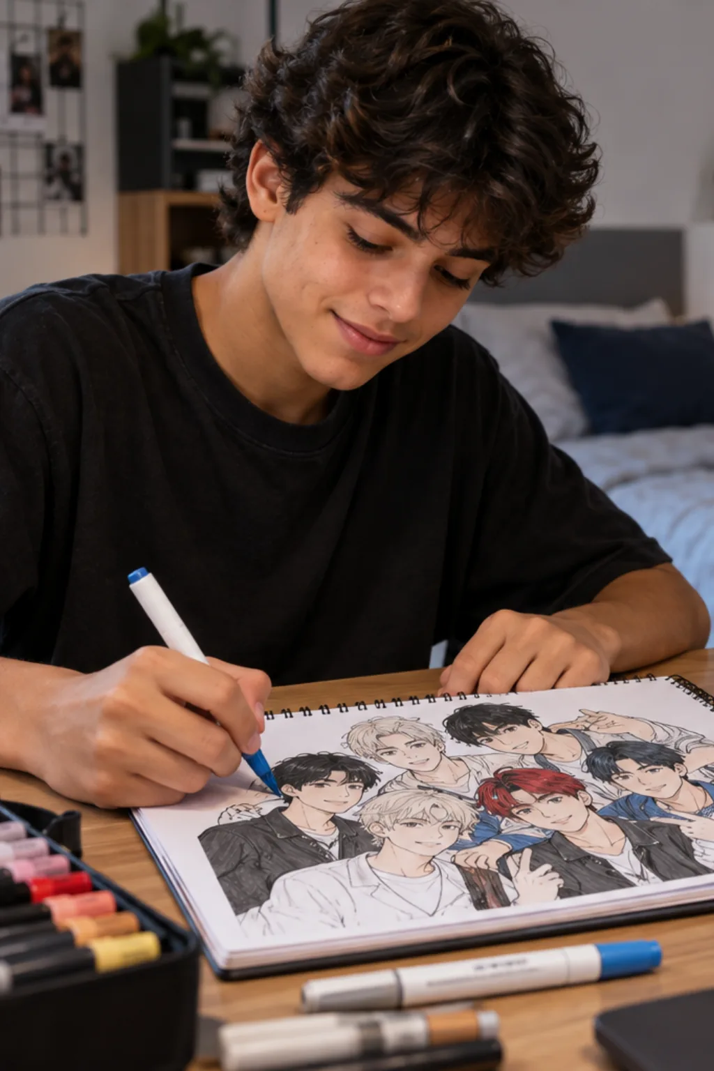 livro de colorir do BTS — exemplo criado na Desenhos pra Colorir