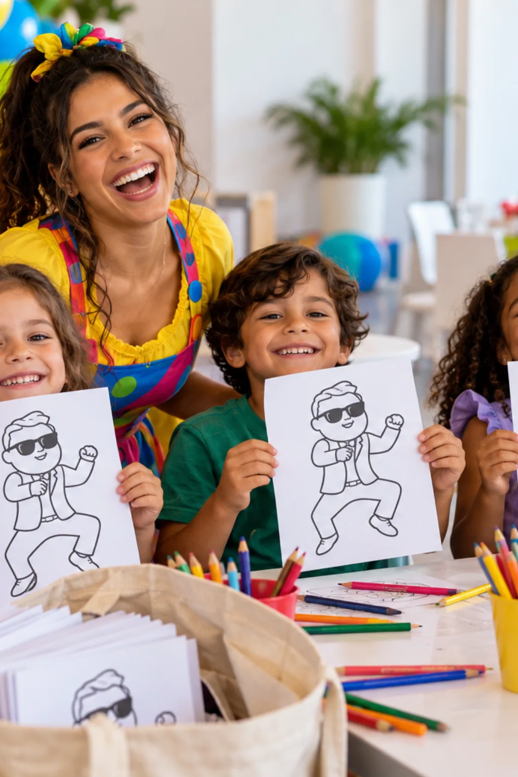 desenhos da música Gangnam Style para colorir — exemplo criado na Desenhos pra Colorir