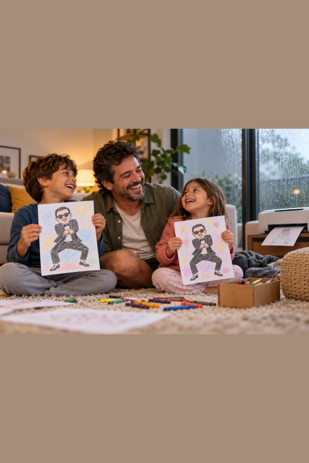 desenhos do PSY para colorir — exemplo criado na Desenhos pra Colorir