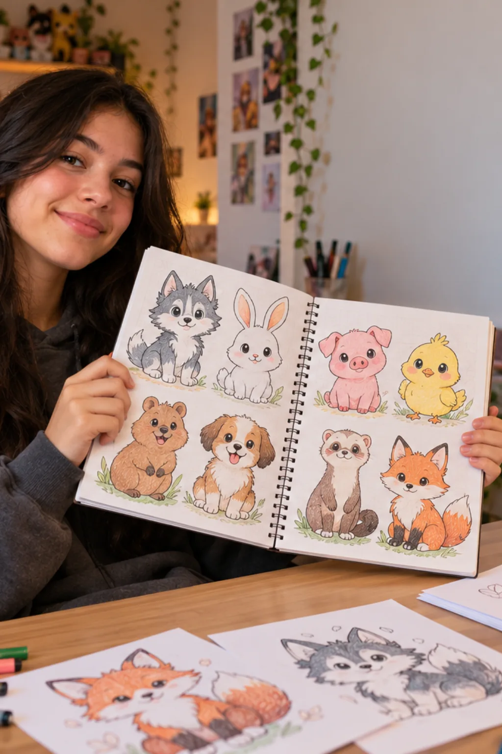 desenhos do SKZOO para colorir — exemplo criado na Desenhos pra Colorir