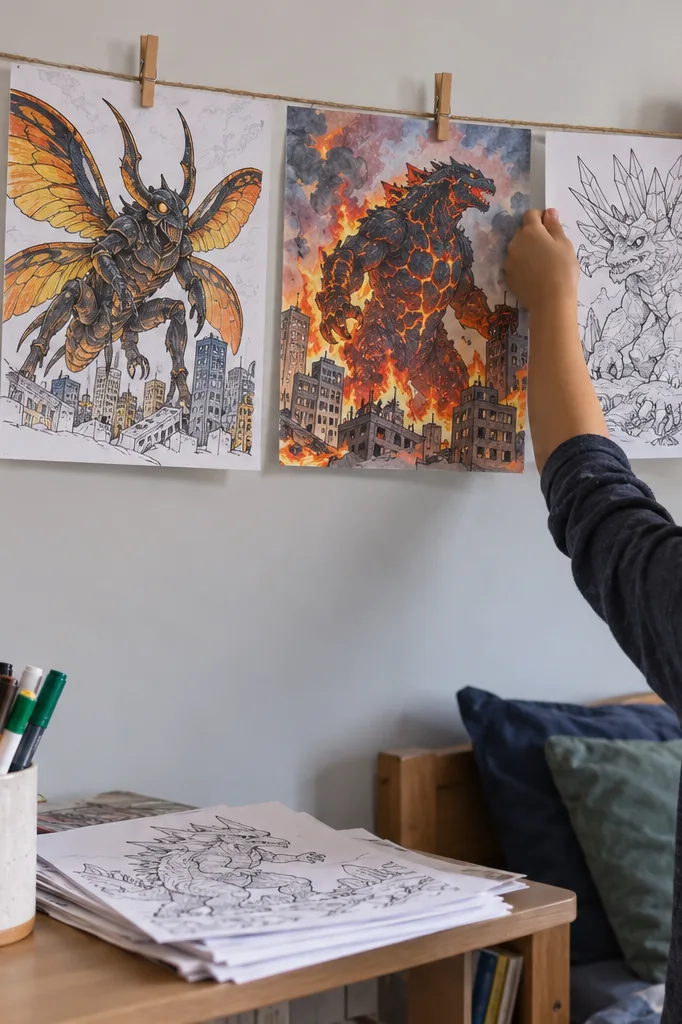 Desenhos de Kaijus para Colorir - Depois