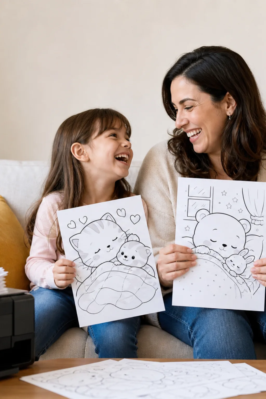 desenhos Cozy Friends para colorir — exemplo criado na Desenhos pra Colorir