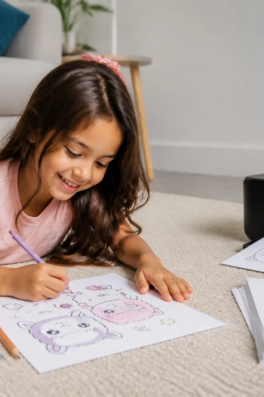 desenhos Fuzzy Friends para colorir — exemplo criado na Desenhos pra Colorir
