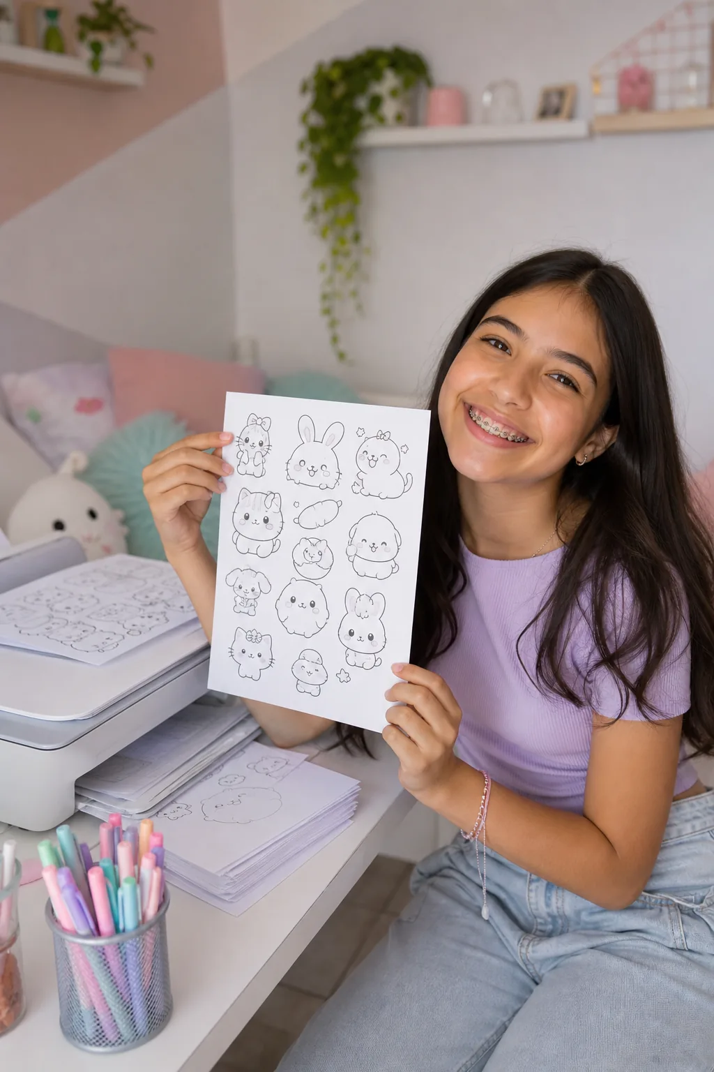 desenhos da Sanrio para colorir — exemplo criado na Desenhos pra Colorir