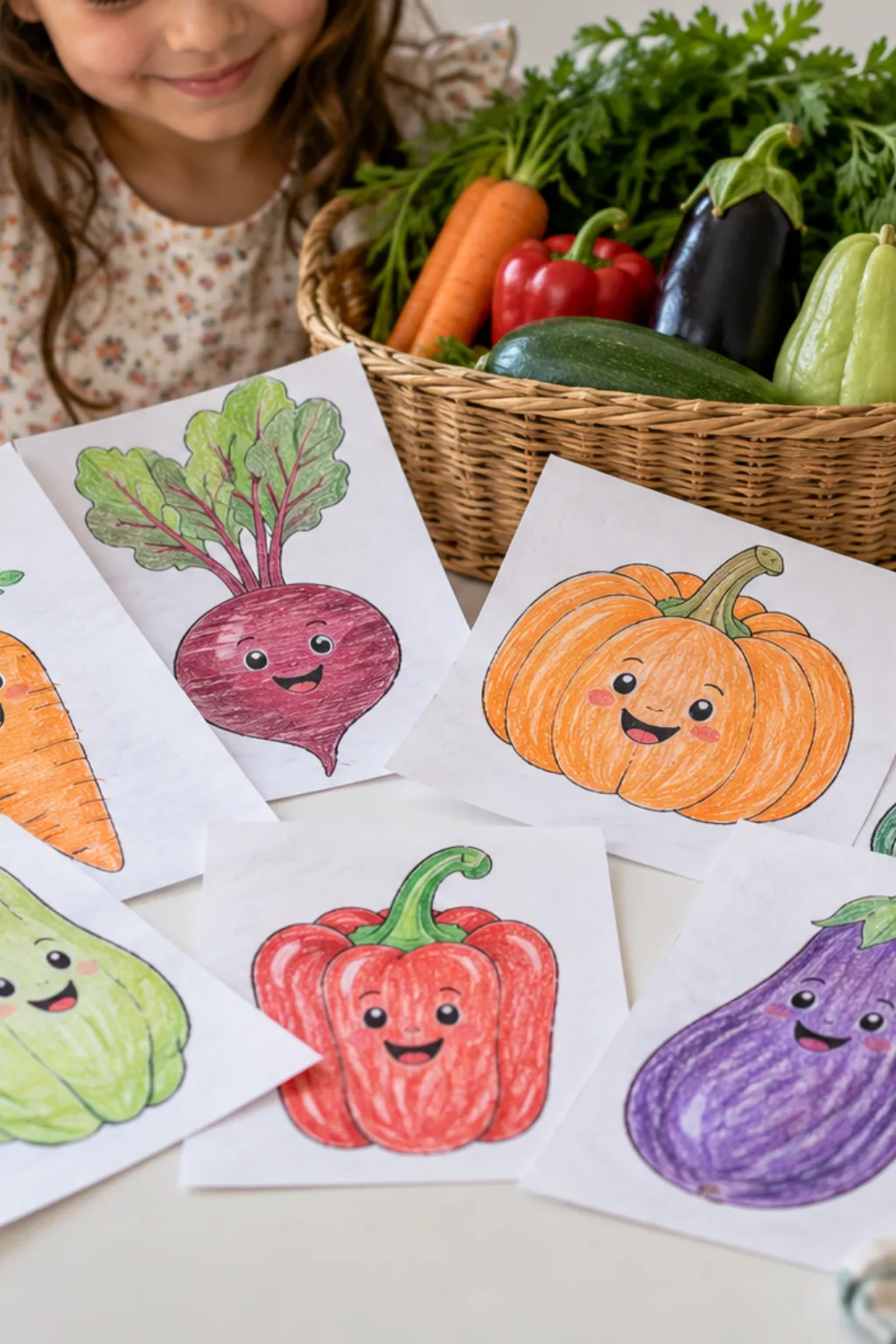 Desenhos de Legumes para Colorir - Depois