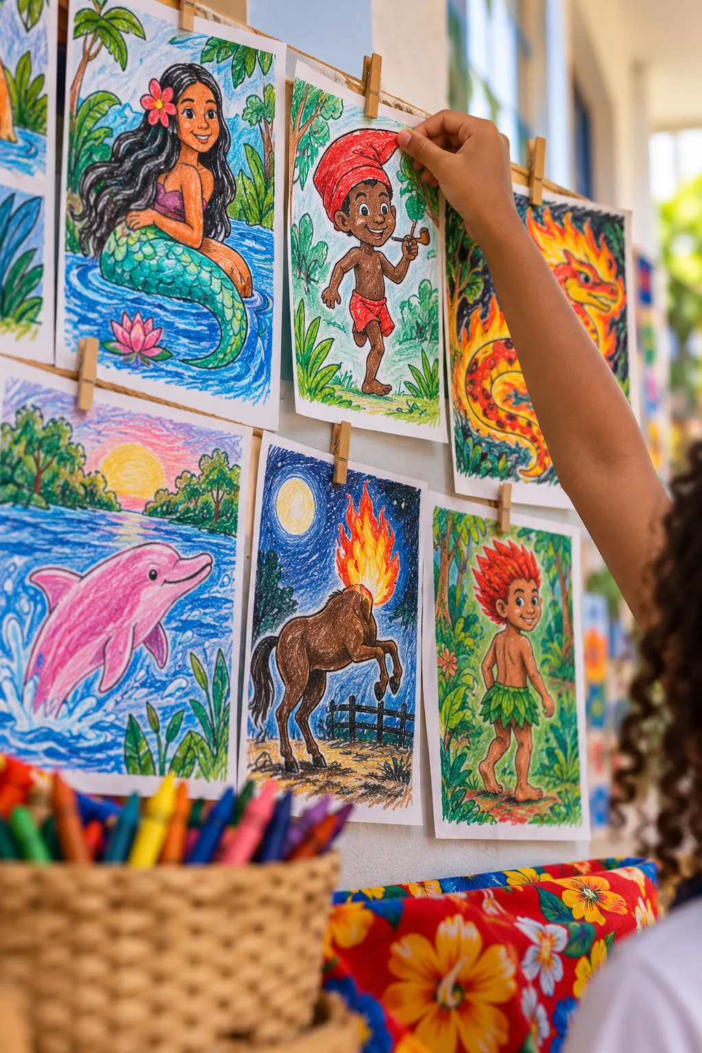 Desenhos das Lendas do Folclore Brasileiro para Colorir - Depois