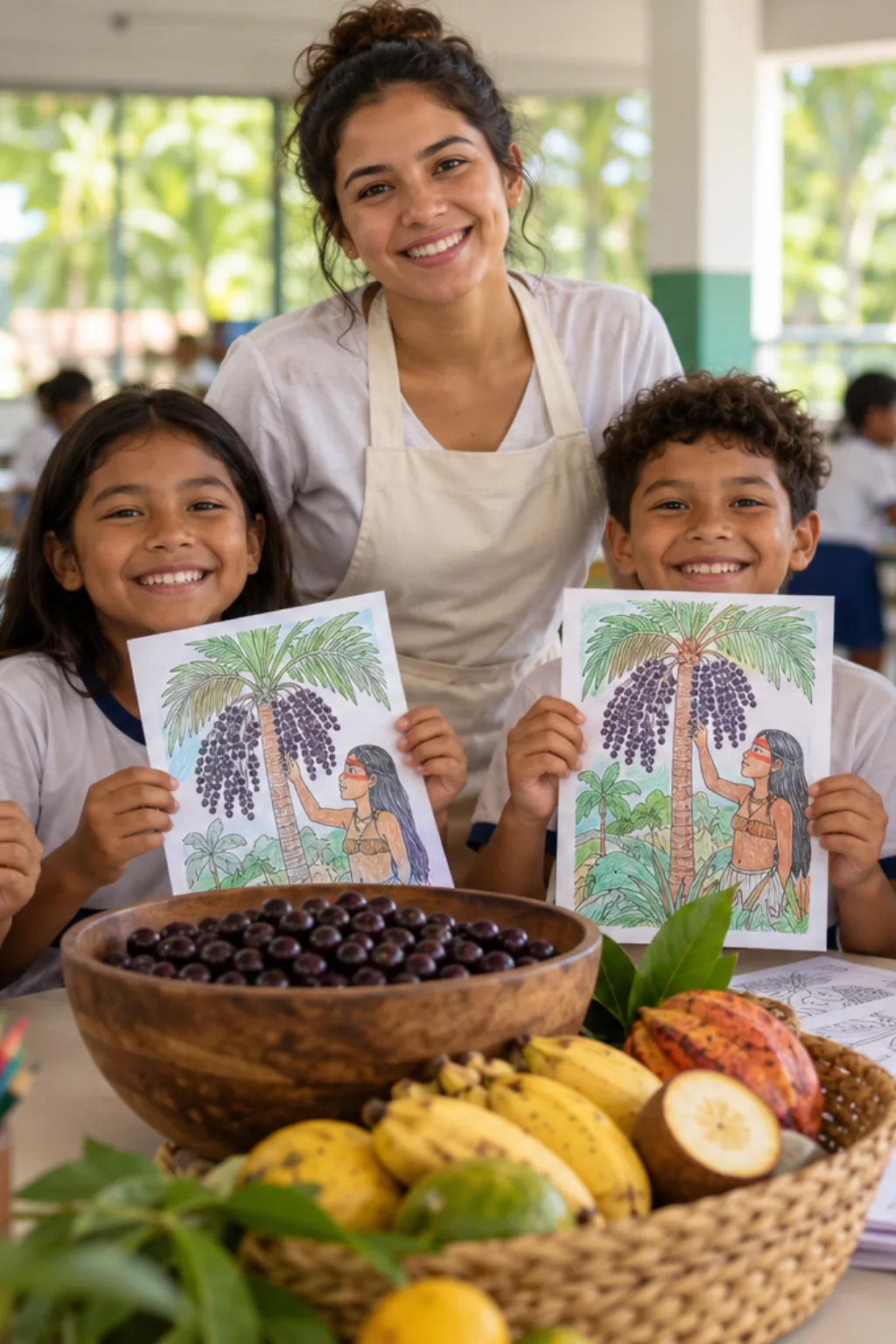 desenhos da lenda do açaí para colorir — exemplo criado na Desenhos pra Colorir