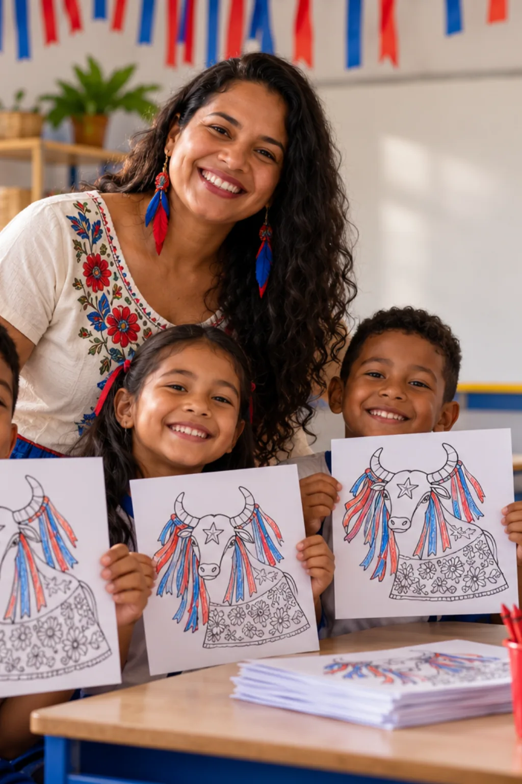 desenhos do boi bumbá para colorir — exemplo criado na Desenhos pra Colorir