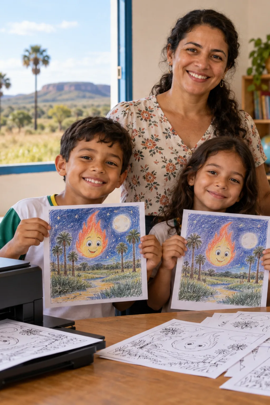 desenhos da Cabeça de Fogo para colorir — exemplo criado na Desenhos pra Colorir