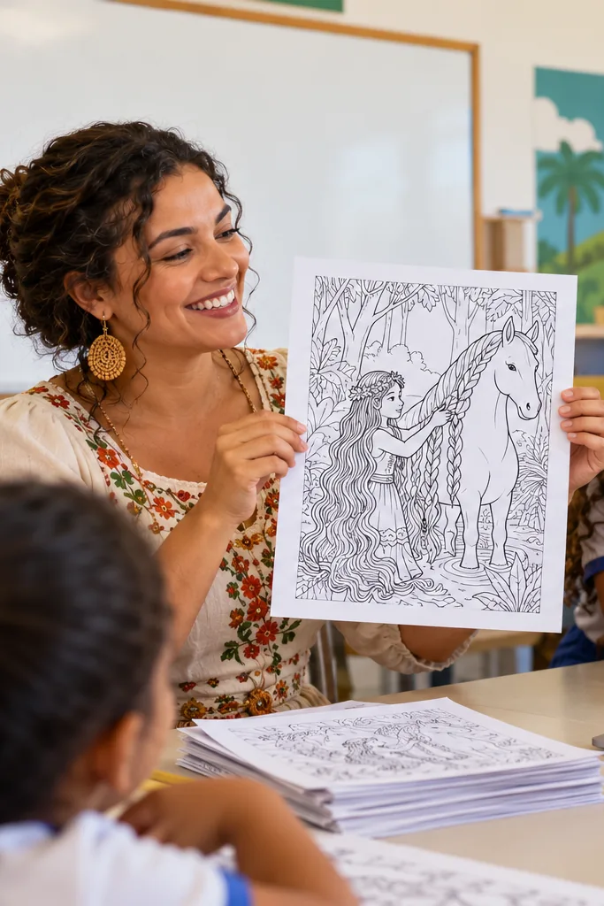 desenhos da comadre fulozinha para colorir — exemplo criado na Desenhos pra Colorir
