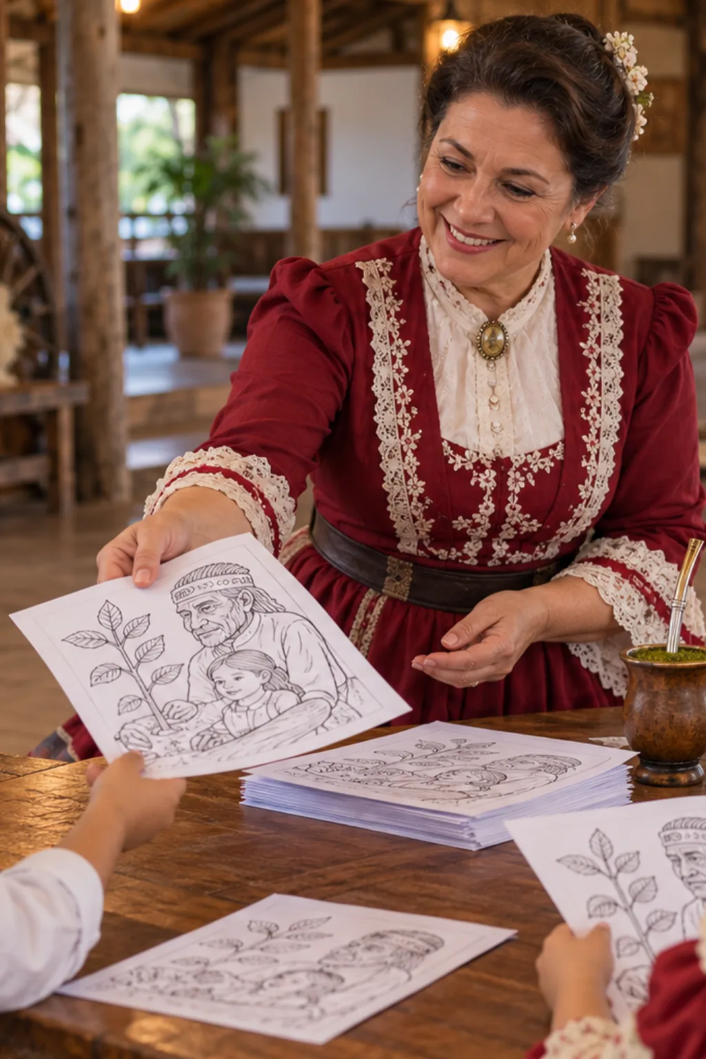 desenhos da lenda da erva-mate para colorir — exemplo criado na Desenhos pra Colorir