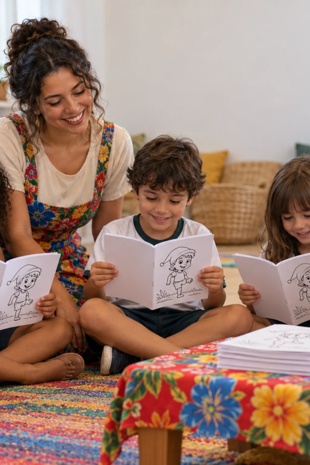 livrinho do folclore para colorir — exemplo criado na Desenhos pra Colorir