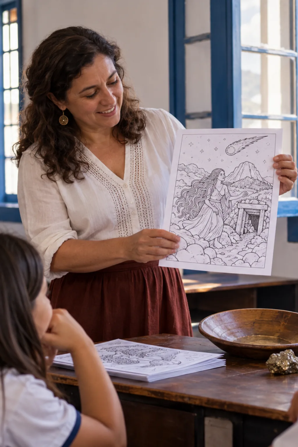 desenhos da Mãe do Ouro para colorir — exemplo criado na Desenhos pra Colorir
