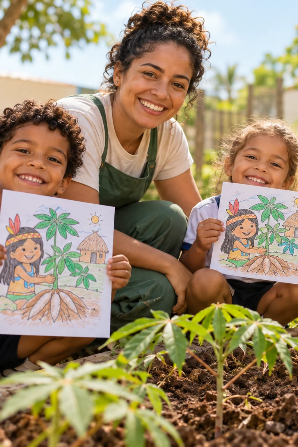 desenhos da lenda da mandioca para colorir — exemplo criado na Desenhos pra Colorir
