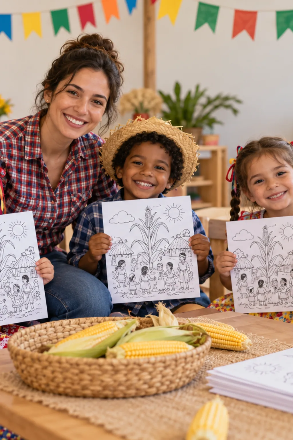 desenhos da lenda do milho para colorir — exemplo criado na Desenhos pra Colorir