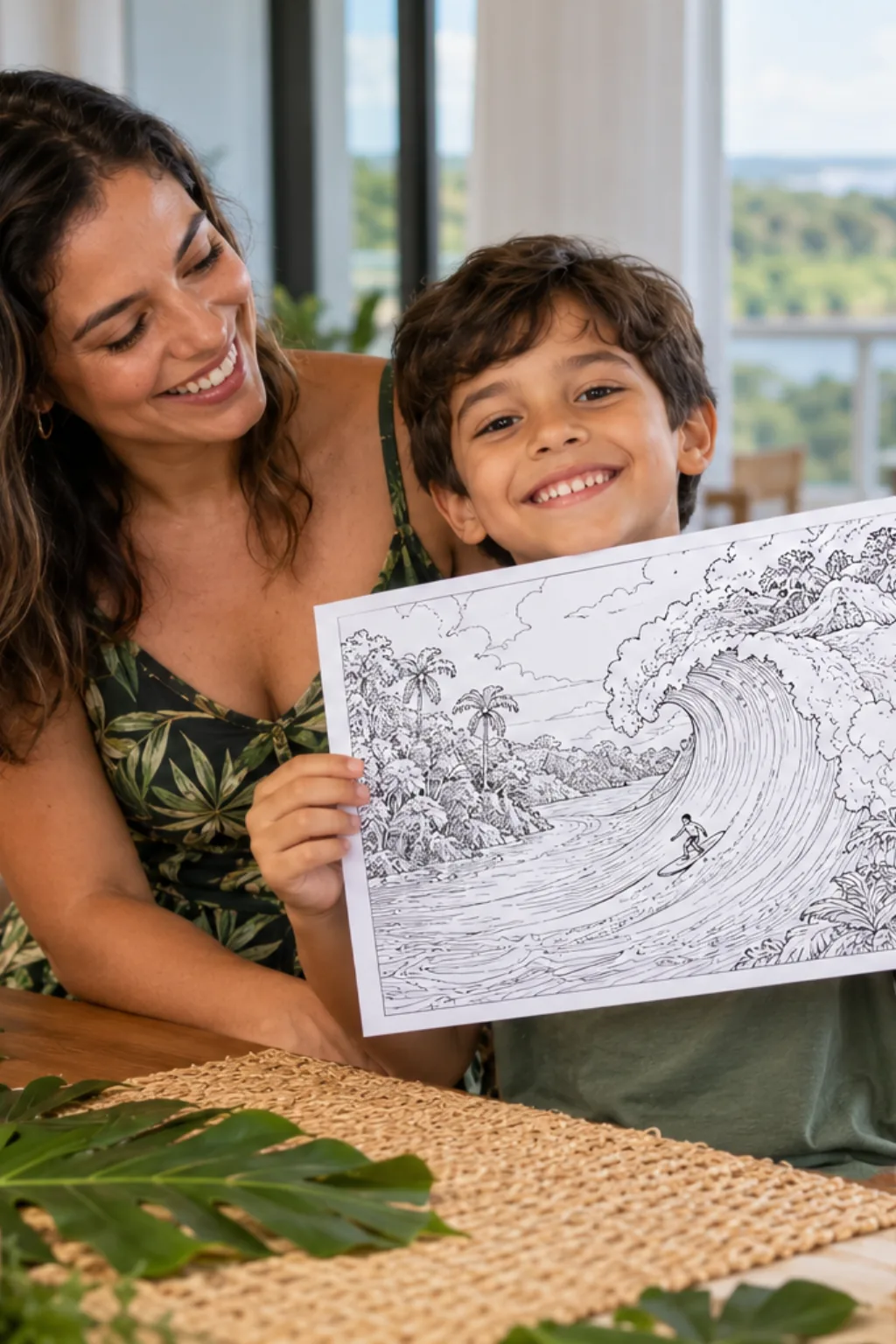 desenhos da lenda da Pororoca para colorir — exemplo criado na Desenhos pra Colorir