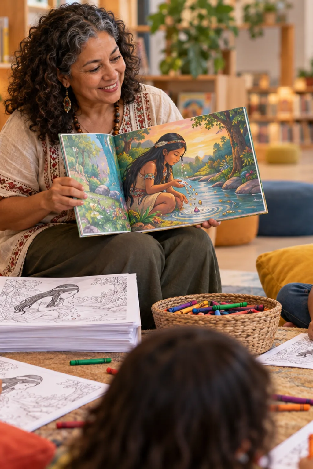 desenhos da lenda de Potira para colorir — exemplo criado na Desenhos pra Colorir