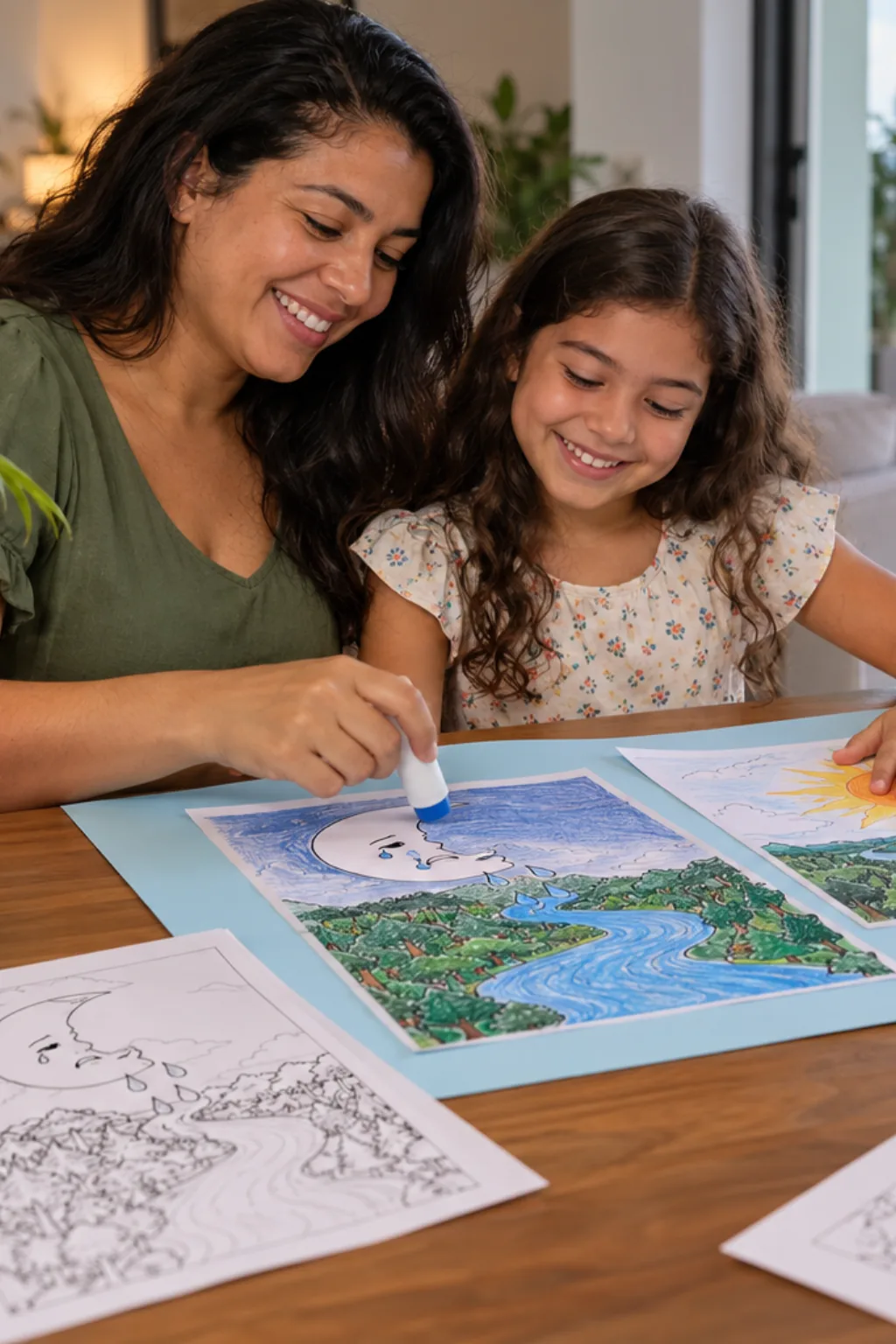 desenhos da lenda do Rio Amazonas para colorir — exemplo criado na Desenhos pra Colorir