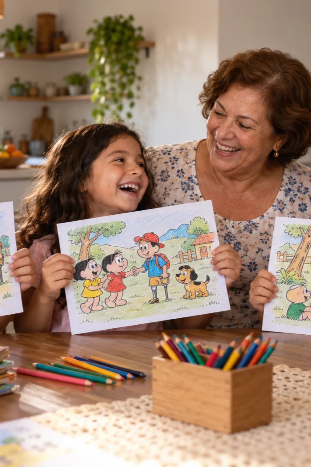 desenhos de folclore da Turma da Mônica para colorir — exemplo criado na Desenhos pra Colorir
