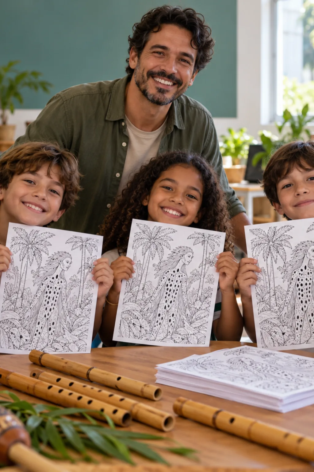 desenhos da lenda de Uakti para colorir — exemplo criado na Desenhos pra Colorir