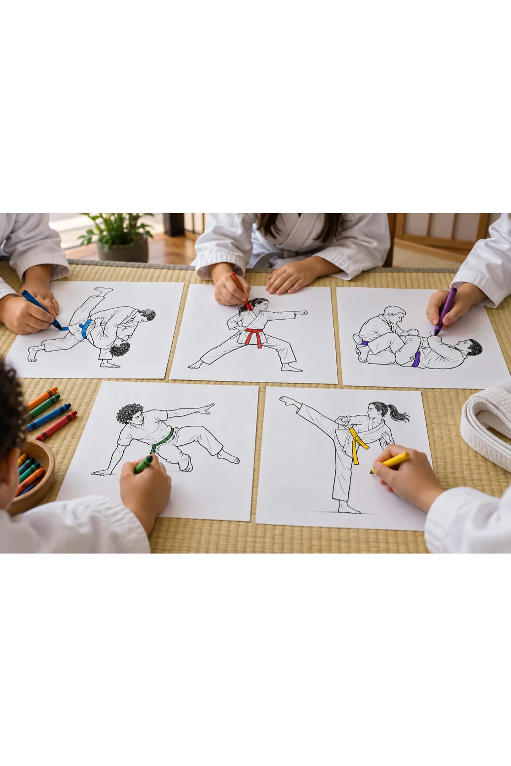Desenhos de Lutas para Colorir - Depois