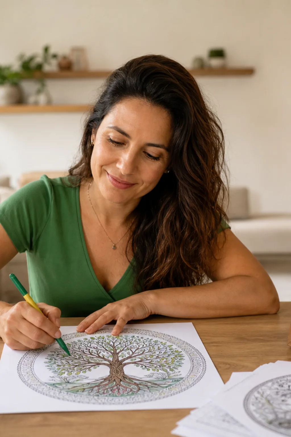 desenhos de mandalas com árvore da vida para colorir - 1