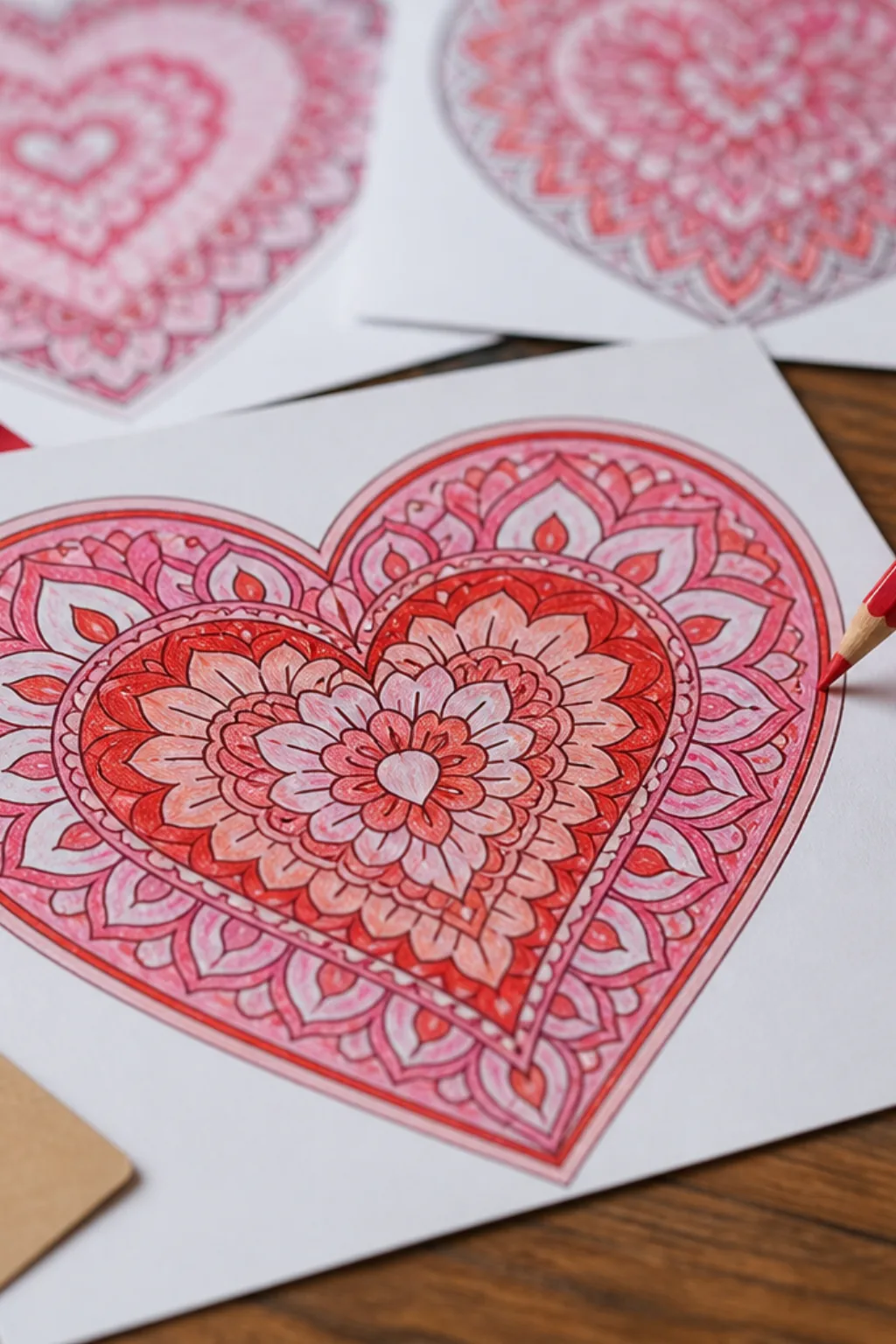 desenhos de mandalas de coração para colorir - 2
