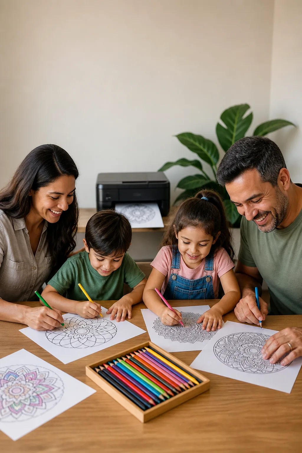 desenhos de mandalas da família para colorir - 1