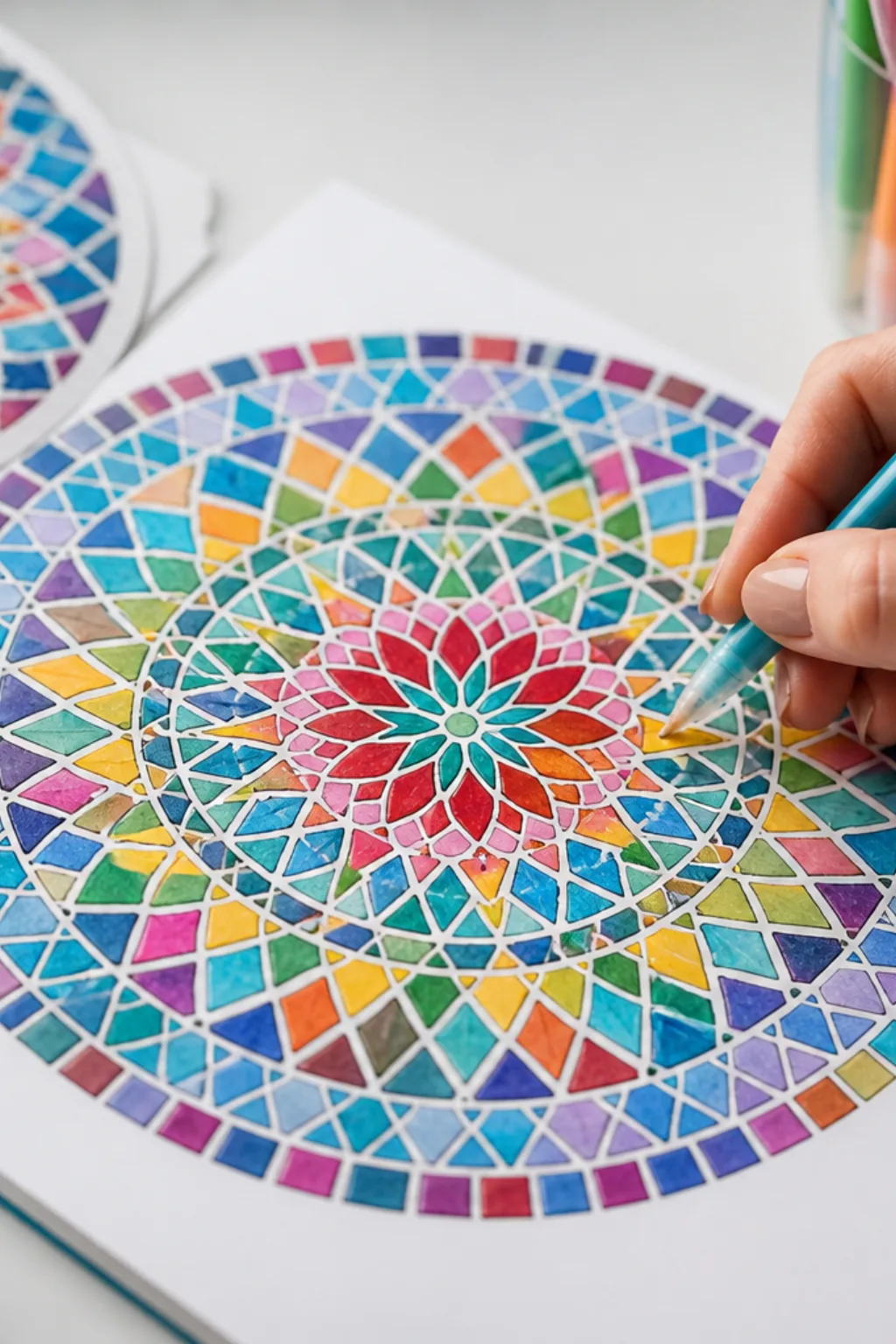 desenhos de mandalas em mosaico para colorir - 2