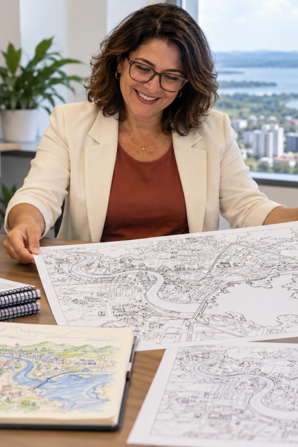 desenhos do mapa de Americana para colorir — exemplo criado na Desenhos pra Colorir