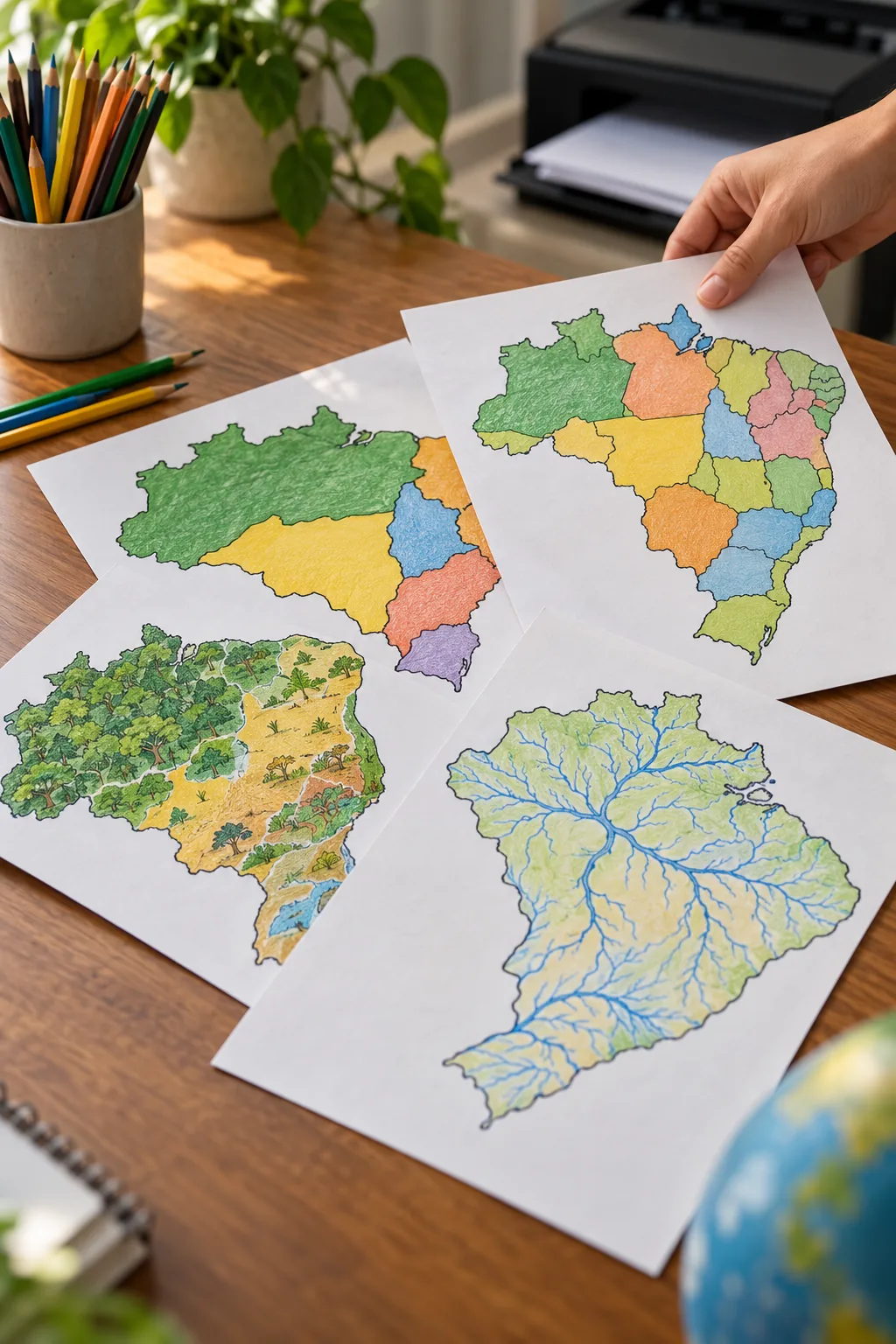 Desenhos de Mapas do Brasil para Colorir - Depois