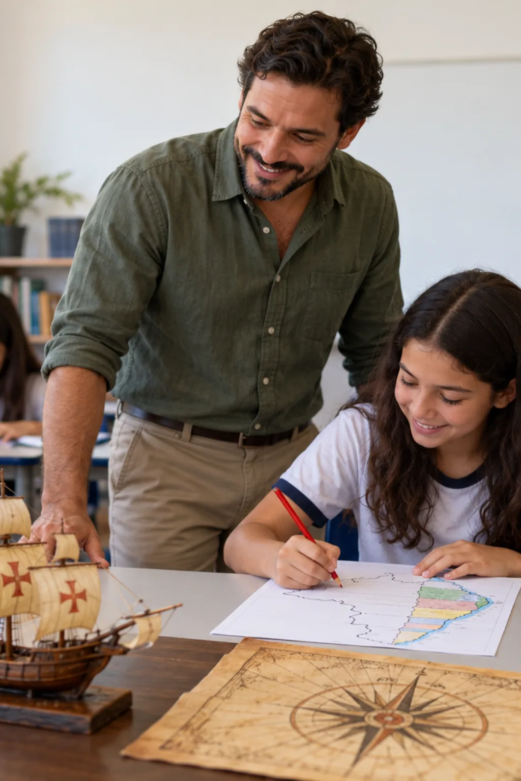 desenhos do mapa das capitanias hereditárias para colorir — exemplo criado na Desenhos pra Colorir